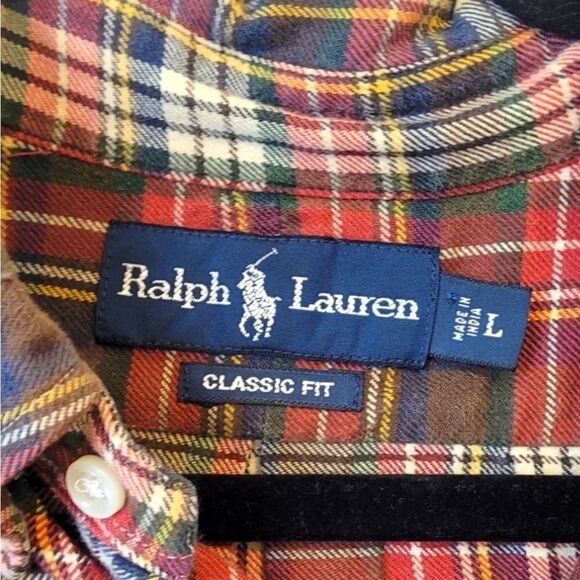 Ralph Lauren Red Plaid Button Down Shirt - Picture 3 of 5